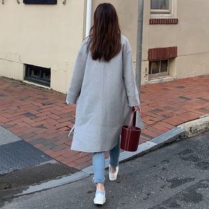 Effortlessly chic gray wool coat | fit size s-m
